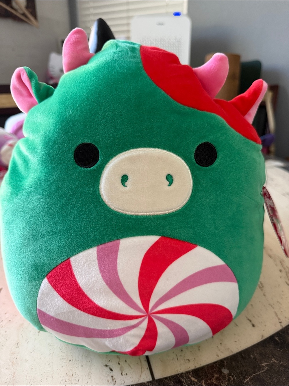 Squishmallows Ruben Peppermint Candy Dragon 13" Plush with Tail NWT